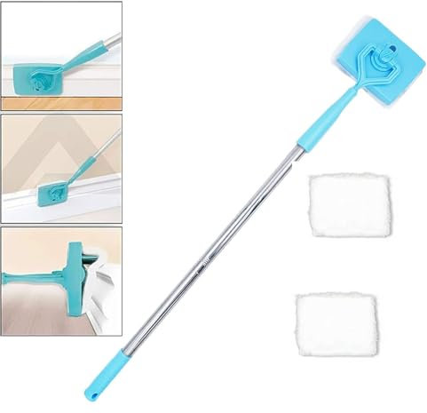 Skirting Board Cleaner, Extendable Baseboard Buddy Telescopic Mops Collapsible Microfiber Dust Brush Broom
