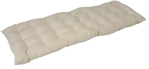 FRANK FLECHTWAREN Bankauflage Beige, dick gepolstert, Ziersteppung, 100% Baumwolle, Füllung 100% Polyester Maße: 40 x 120 cm