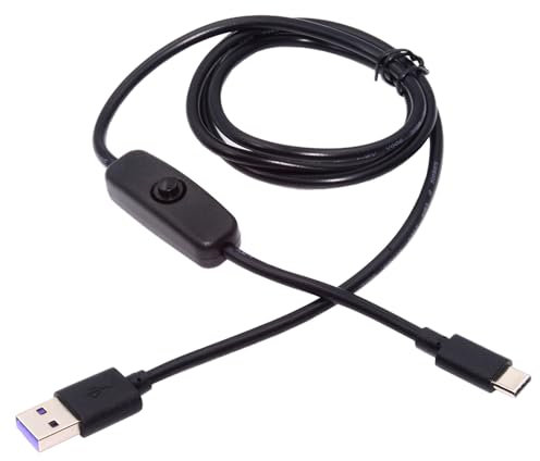 NFHK Type-C USB2.0 to Type-A Cable with On Off Power Switch Button USB-C for DC 5V Desk Lamp Fan Camera