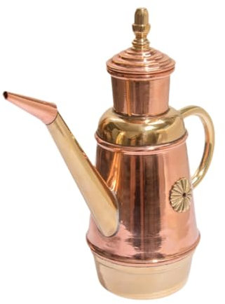 Fenteer Kupfer-Ölspender, Öl-Menge, 450 ml, auslaufsicherer Deckel, Behälter, Olivenölflasche für Buffets, Bäckereien, Restaurants, Cafés
