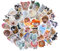 100 Stück Wasserdichte Katze Sticker für Kinder Niedlich Computer Aufkleber Deko Graffiti Decal für Laptop Computer Telefon Gitarre (Farbe)