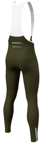 Log.as - Pantaloni lunghi da ciclismo, da uomo, imbottiti, invernali, elastici, antivento, traspiranti, ad asciugatura rapida, con tasche