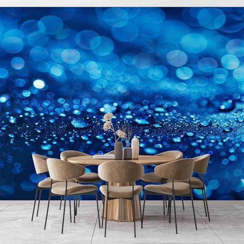 Ciel Étoilé Bleu Papier Peint Panoramique Style Abstrait Intissé Murale, Photo Murale pour Salon Chambre d'enfants restaurant Décoration Murale 350x256 cm