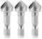 Paquete de 3 brocas avellanadas de 1/4 pulgadas con vástago hexagonal de 6 flautas para 6,35 mm, juegos de punzones centrales de 90 grados, fregadero de metal para madera, madera contrachapada y