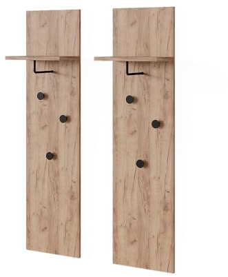 Vicco Garderobe Siri, Flurgarderobe, Goldkraft Eiche, Set mit 2 Wandgarderoben