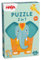 HABA 2-in-1 Elefant Puzzle: Beidseitiges Holzpuzzle mit afrikanischen Tiermotiven – Fördert Kreativität & Motorik – Montessori-Spielzeug für Kinder ab 3 Jahren – 2011068001