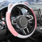 Flaconi Auto Lenkradbezug Plüsch,Lenkradbezug Winter,Lenkradbezug Plüsch, Lenkradbezug,Auto Lenkradbezug,Auto-Plüsch-Lenkradabdeckung,Geeignet für Autos,Lastwagen,Lieferwagen,SUVs (Rosa)