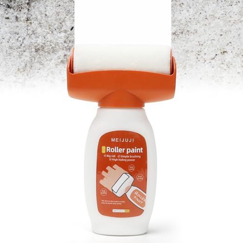 Wandfarbe Ausbessern Weiß, 500g Ausbesserungsfarbe Weiss Roller, 2 in 1 Wandreparatur RollbüRste, Wandfarbe Weiß Roller mit Wandreparaturpast, Wand Ausbessern Roller für Wandkratzer Graffiti Flecken