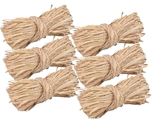 6 Stück 300g Naturbast, Bast Natur Raffia Garn Zum Häkeln Raffia Bast Für Floristen Garten Hochzeit