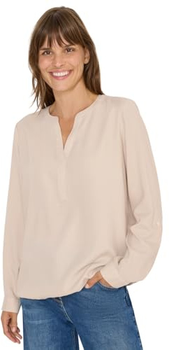 Cecil Bluse in Unifarbe Oat Milk beige XXL