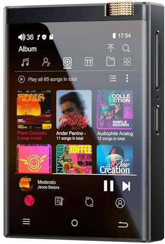 HiFi MP3 Player mit Bluetooth und WiFi, Oilsky 80GB 2,8'' verlustfreier DSD512 High-Fidelity Digital Audio Musik Player, tragbarer Android 9.0 Spotify MP3-Player (Schwarz)