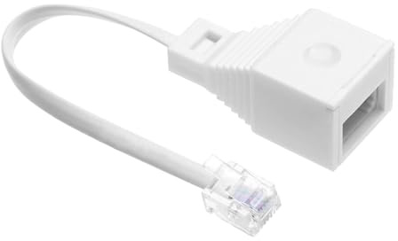 Zolventiq RJ11 to BT Socket Adapter, BT Digital Voice Adapter Phone to Ethernet Connector - Universal Compatibility for Phones, Modems, Routers & Printers, 4-Wire Female Converter, 10cm Cable Length