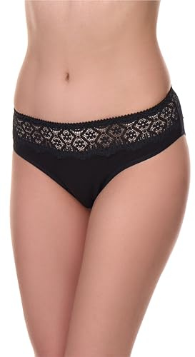 Merry Style Damen Slip aus Baumwolle mit Spitze atmungsaktive Unterhose mit klassischem Schnitt weiche Damen Unterwäsche MSGAB21