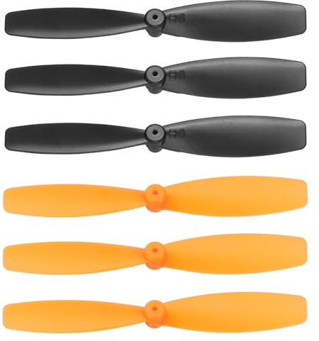 sourcing map Mini-Propeller, 55 mm, spezielle Requisiten, Mittelachse, 1 mm, für RC-Flugzeuge, leichte Drohnen, Mini-Quadrocopter-Zubehör, Schwarz/Orange, 6 Stück