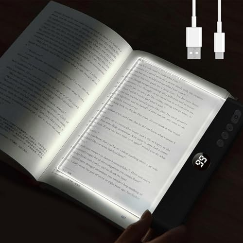 Leselampe, Smart LED Book Light, Leselampe Buch mit 3 Farben und Timer | Tragbare Flaches Buchlicht , Augenschutz Leselicht Buch Buchseite Licht, LED Buchlampe Zum Lesen Im Bett Bei Nacht