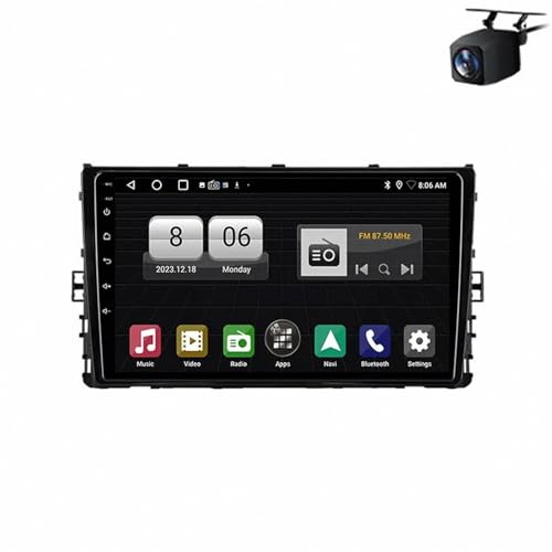 Stereo Pantalla para Volkswagen Jetta 7 2018-2022 9 Pulgadas Android 15 Autoradio con BT GPS FM WiFi Cámara Trasera para, 4 Core 2G+64G