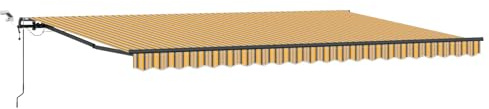 QJBSAVVA Elektrische Gelenkarmmarkise 500 x 300 cm Markise mit Motor und Fernbedienung Mehrfarbig Sichtschutz für Terrasse Balkon und Garten Einziehbare Kassettenmarkise Polyester