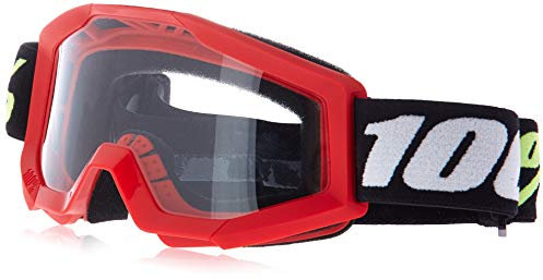 100% Occhiali Strata Mini Motocross/Ciclismo, Rosso, Taglia unica