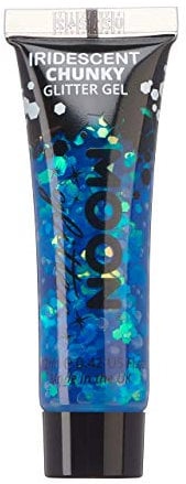 Gel brillo iridiscente para la cara y el cuerpo de Moon Glitter - 12ml - Azul - Pintura Facial Brillante
