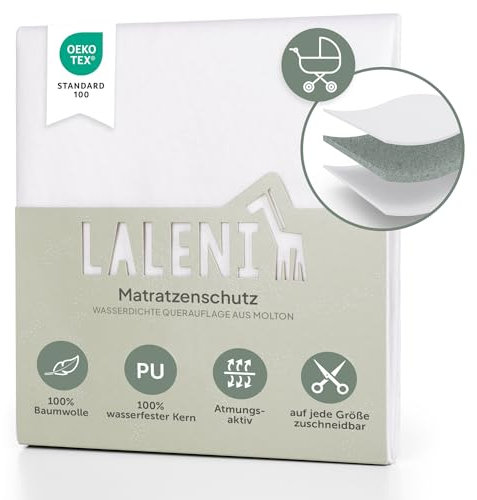 Laleni Inkontinenzunterlage wasserdicht & atmungsaktiv 50x70 cm für Babys | Molton Matratzenauflage aus Baumwolle Wickelunterlage | Inkontinenz Bettunterlage | Wochenbettzubehör | Bettschutz