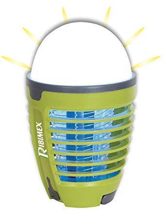 Ribimex PRPLM2EN1 Lampe anti-moustiques 2 en 1 pour extérieur, gris et vert