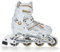 Raven Pulse Inline Skates Inliner für Kinder und Erwachsene OPTIONAL 2in1 mit Schlittschuhen verstellbar (White/Gold ohne Kufen, 37-40 (23,5-26cm))