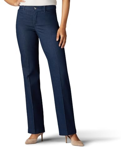 Lee Women's Ultra Lux Comfort with Flex Motion Trouser Pant Indigo Rinse 14 Medium