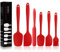 BINHAI Juego de espátulas de silicona de – Rojo 6 piezas de espátula de goma antiadherente con núcleo de acero inoxidable – Espátula resistente al calor utensilios de cocina para cocinar