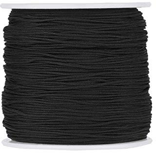 Hilo de Nailon Trenzado de 100 Yardas, 0,8 mm, Cuerda Fina de Macramé, para Collar, Pulsera, Joyería, Manualidades, Color Negro