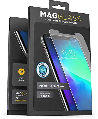 magglass iPhone 12 Mini Matte Screen Protector (Fingerprint Resistant) Bubble-Free Anti Glare Tempered Glass Anti-Microbial Display Guard (Case Compatible)