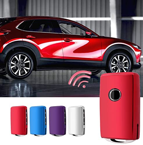 CDEFG Compatibile con Mazda 3 BP CX30 CX-30 CX-5 CX5 CX8 2020-2023 2024 Custodia per Chiavi Auto con Telecomando TPU Silicone lucido Protettiva Cover per Chiavi Accessori (Rosso)