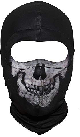 Innturt Stoff-Geistermaske, Sturmhaube, Totenkopf-Kapuze, grau, One size