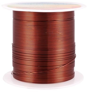 PandaHall Alambre de cobre desnudo resistente al desgaste, calibre 24, 0,5 mm, alambre de cuentas de joyería para manualidades, rebordear suministros de fabricación de joyas (marrón silla)