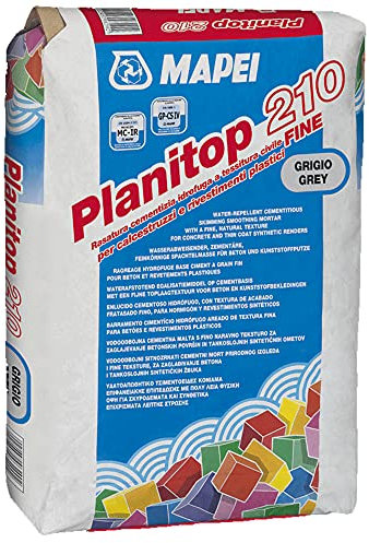 Mapei Planitop 210 Grigio sacchi da 25 kg Rasatura cementizia idrofuga a tessitura civile fine per calcestruzzi e rivestimenti plastici