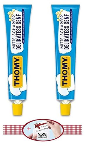 Thomy Delikatess Senf Mittelscharf 2 x Tuben à 100 ml und 1 kleines Geschenk vom Vestemfashion Team