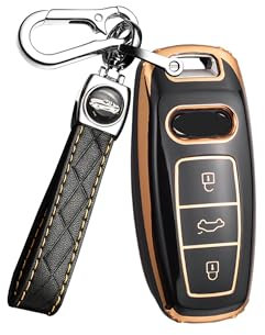 ontto Coque de clé de Voiture - Convient pour Audi A3 Sportback (S Line) A6 A7 A8 A6L A8L RS6 RS7 S7 SQ7 SQ8 Q7 2018-2021 - en TPU - Noir