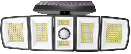 LUMISKY Projecteur Solaire LED Puissant ANDOVER XL - Éclairage Blanc Froid avec Détecteur de Mouvement, Largeur 31 cm, Idéal pour Sécuriser Jardin, Terrasse et Extérieur