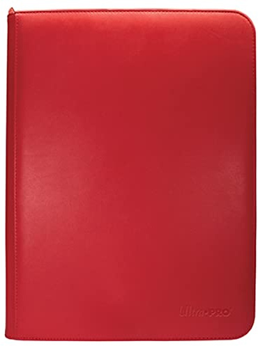 Ultra PRO - Vivid 9-Pocket Reißverschluss PRO-Binder: (rot) – Schützt bis zu 360 Sammelkarten, Sportkarten oder wertvolle Spielkarten, ultimativer Kartenschutz