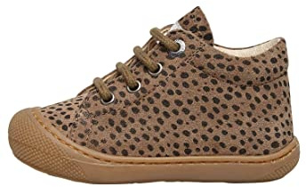 Naturino Lauflernschuhe aus Veloursleder mit Leoparden, Tabak 22