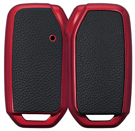 kwmobile Autoschlüssel Hülle kompatibel mit Kia 3-Tasten Smart Key Autoschlüssel - Schlüsselhülle Cover Rot Schwarz