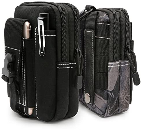 2 x Gürteltasche für Telefon, Holster, Gürteltasche, Schutzhülle für Handy, Molle, kompatibel mit iPhone 11, 12, 13, 14 X 8, 7, 6 Plus/Pro/Max/XR XS SE/Huawei/Samsung/Xiaomi