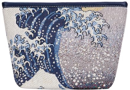 Goebel Kosmetiktasche Artis Orbis Die Welle von Katsushika Hokusai aus Gobelinstoff und Kunstleder, 25x8x6 cm, 67-061-98-1