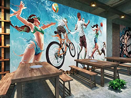 Papel Pintado Pared Voleibol De Baloncesto Juvenil Fotomurales 3D Papel Pintado Infantil Dormitorio Murales