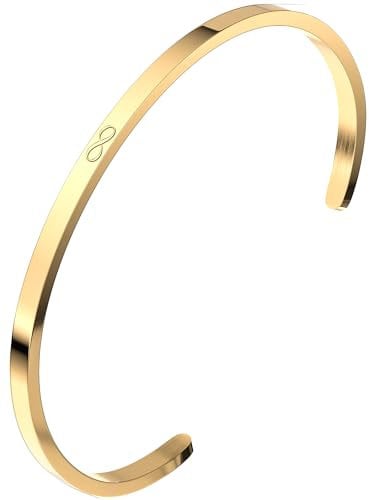 THIORA Armreif Damen & Herren | Premium Edelstahl Armband | Unendlichkeit | Flexible Größe | Geschenk (Infinity - Gold)