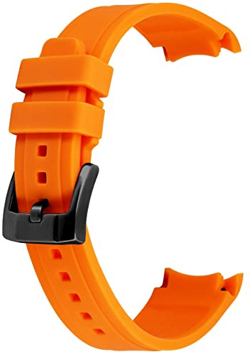 YISIWERA Bracelet de Montre Silicone Caoutchouc 20mm 22mm, Noir Blanc Orange Bleu Verten Gris Rouge Rouge Extrémité Incurvé Non Lacunes Bracelet pour Homme Femme, Boucle en Acier Inoxydable Brossé