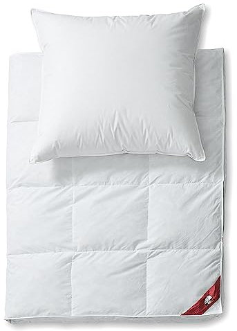 RIBECO GERMANY Daunendecke Emily 80% Daune, Polyester, Throw Blanket, 200 cm x 135 cm, Modern, Einfarbig, Hochwrme, Decke, Camping, Wandern, Alle Jahreszeiten