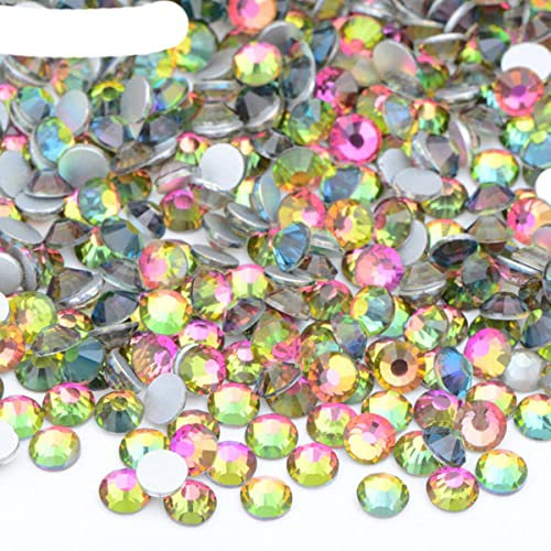 RIAAJ 100 Gross Bulk Packag Kristall SS6 8 10 12 16 20 30 AB Farbe Glas Strasssteine Nicht Hot Fix Flache Rückseite DIY Nagelsteine-26 Regenbogen,SS20 100gr 14400Stk