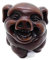WitnyStore Winziger 7,6 cm brauner lächelndes Schwein, Vintage-Stil, Aschenbecher mit Deckel, Miniatur-Aschenbecher aus Kunstharz, lustige Fantasie-Tiere, dekorative Figuren, Sammlerfiguren