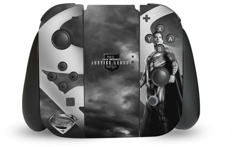 Head Case Designs Licenza Ufficiale Zack Snyder's Justice League Superman Snyder Cut Arte Personaggio Vinile Sticker Gaming Pelle Adesivo Compatibile con Nintendo Switch Joy-con Controller