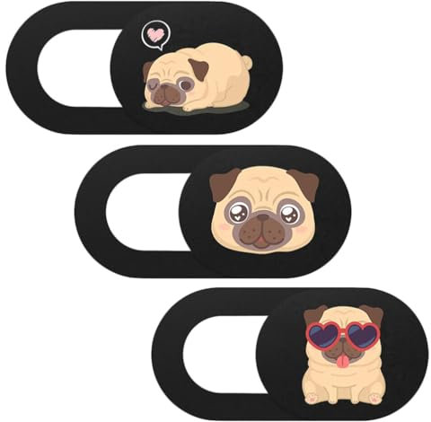 UKCOCO 3pcs Camera Cover Webcam Lens Cover Computers Laptops Privacy Webcam Slide Laptop Camera Slide for Computer Abs Slider Pug